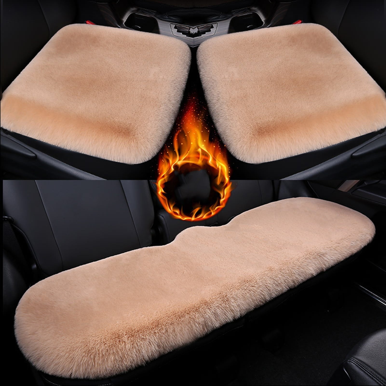 Twowood Winter Universal Warm Plush Soft Car Seat Cushion Non-slip Pad Cover Protector