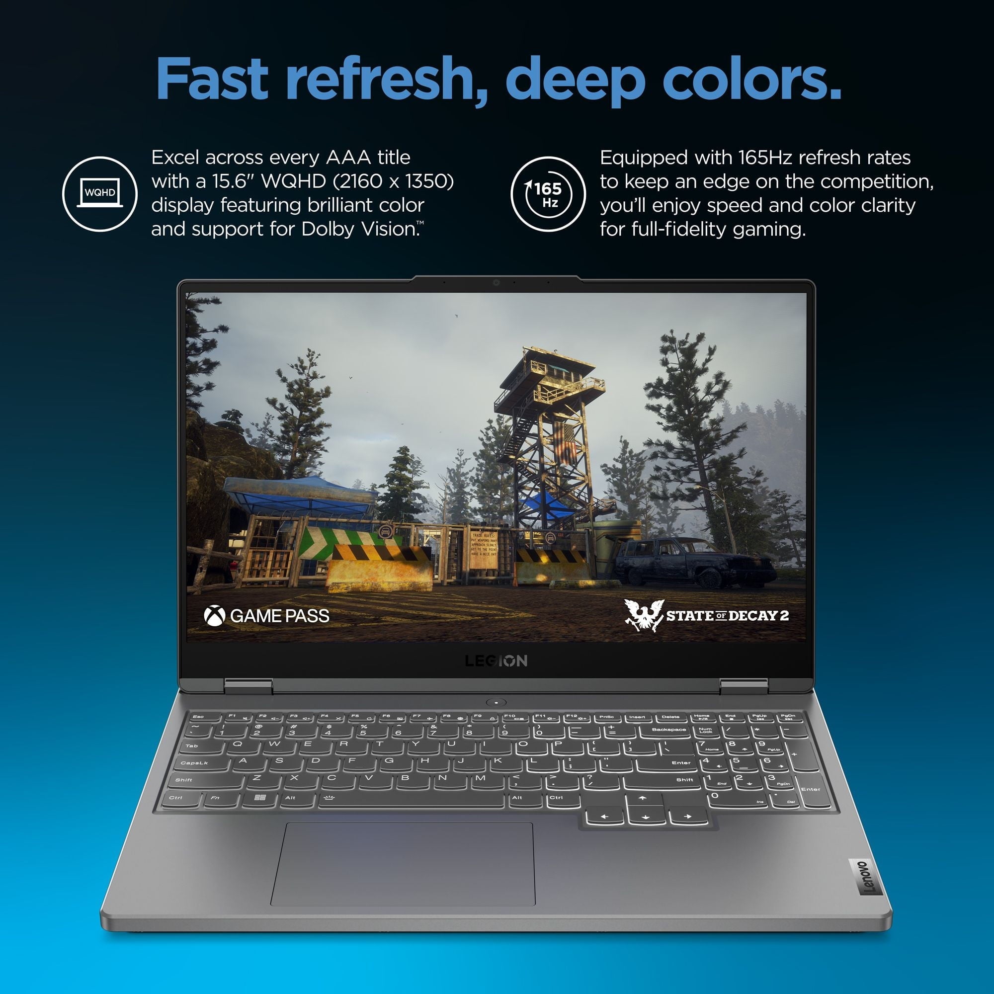 Lenovo Legion 5 15.6" WQHD 165Hz Gaming Laptop AMD Ryzen 7 7735H 16GB RAM 512GB SSD NVIDIA GeForce RTX 4060 8GB Storm Grey