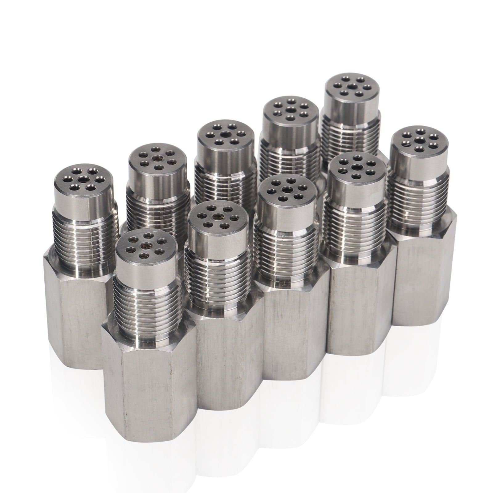 3mirrors Straight 58MM O2 Sensor Check Engine Light Eliminator Adapter M18x1.5 Mounting Fittings Accessories - Stainless Steel, 10-Pack
