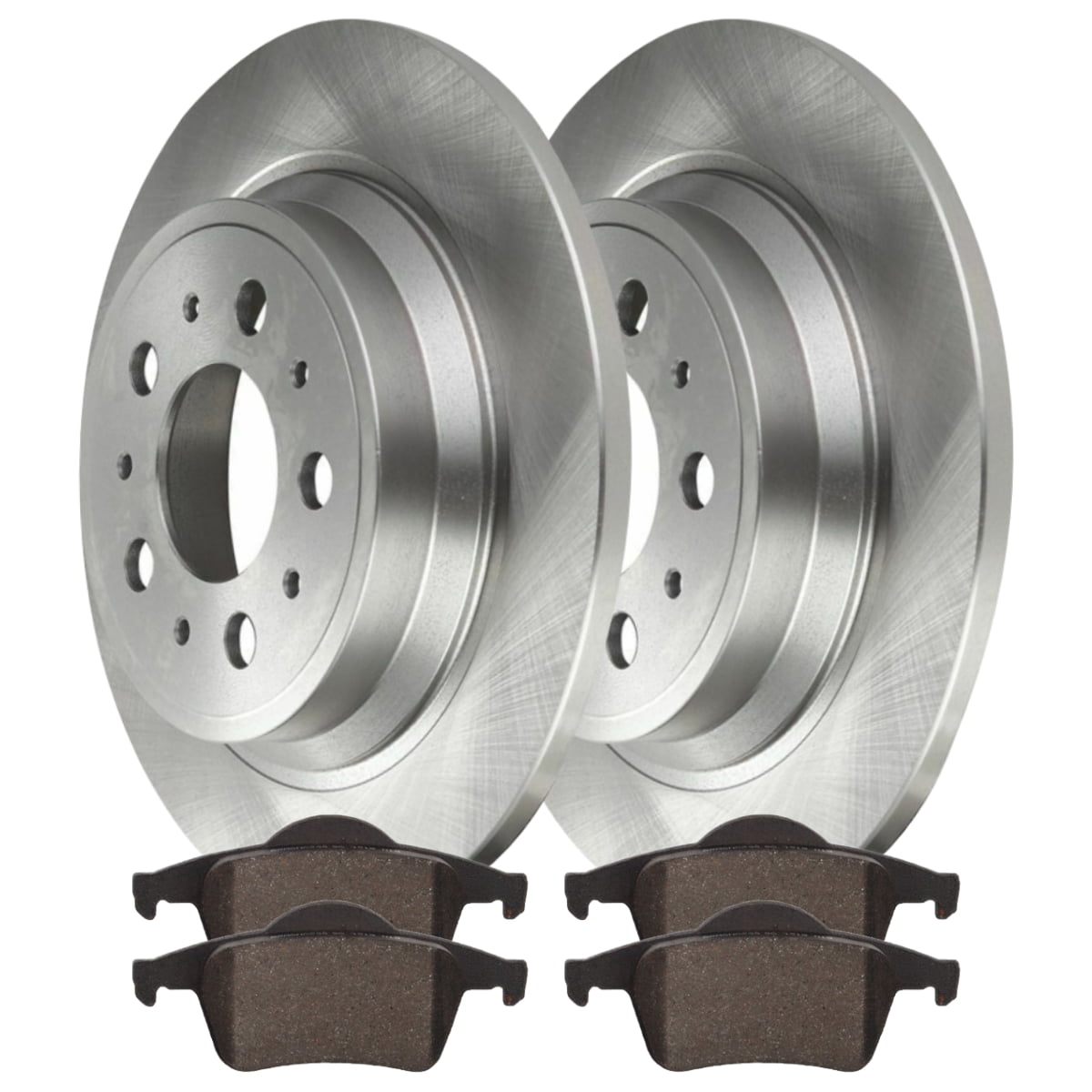 AutoShack Rear Brake Rotors and Ceramic Pads Kit Driver and Passenger Side Replacement for 1999-2004 2005 2006 Volvo S80 2001-2007 V70 2001-2009 S60 2003-2007 XC70 2.3L 2.4L 2.5L 2.8L 2.9L AWD FWD