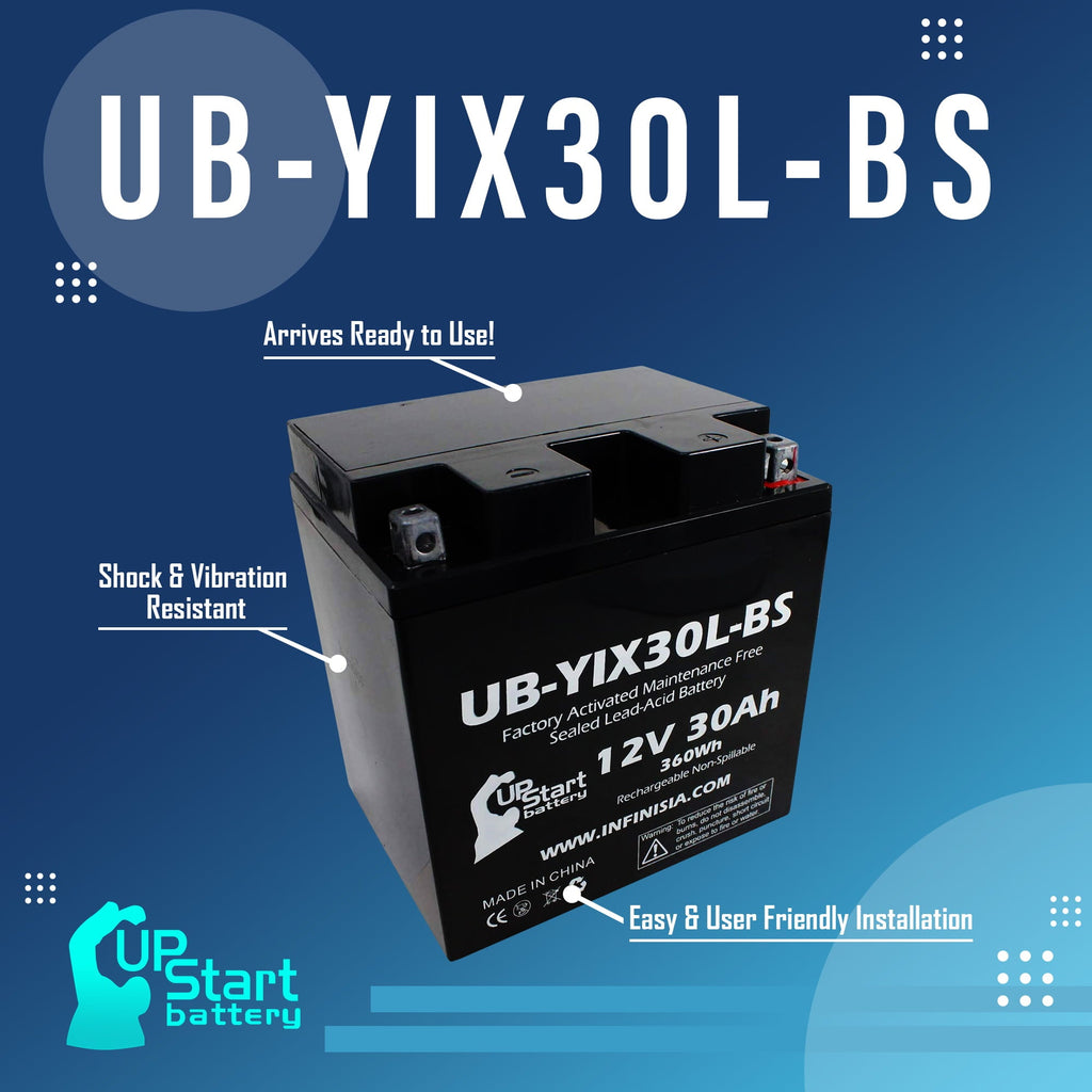 UB-YIX30L-BS Battery Replacement for 2013 Harley-Davidson CVO FLH (Touring) 1803 CC Motorcycle - Factory Activated, Maintenance Free, Motorcycle Battery - 12V, 30AH, UpStart Battery Brand