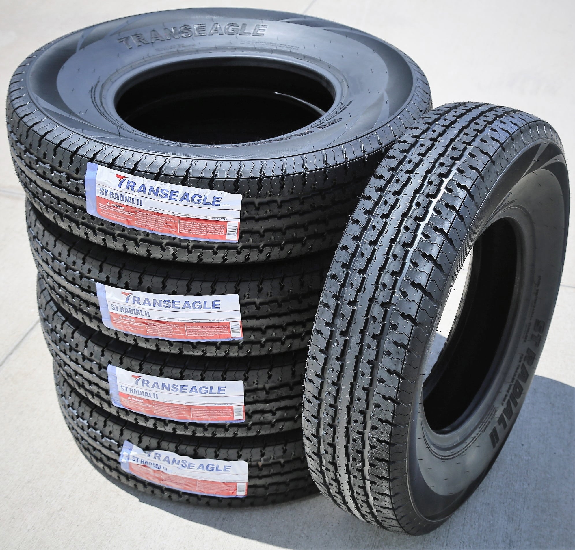 Set of 4 (FOUR) Transeagle ST Radial II Steel Belted ST 235/80R16 Load E (10 Ply) Trailer Tires