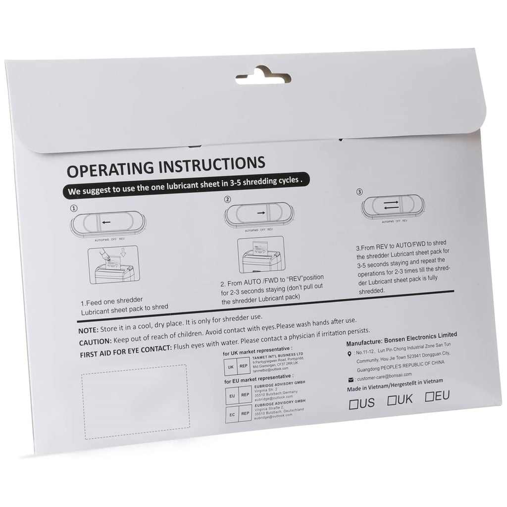 Bonsaii Paper Shredder Sharpening & Lubricant Sheets,24-Pack (8.7 x 7.9 inch/Piece)