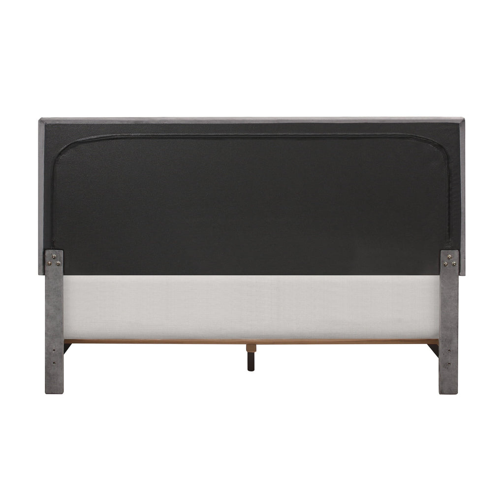 Edie Upholstered Queen Horizonal Tuft Platform Bed, Charcoal