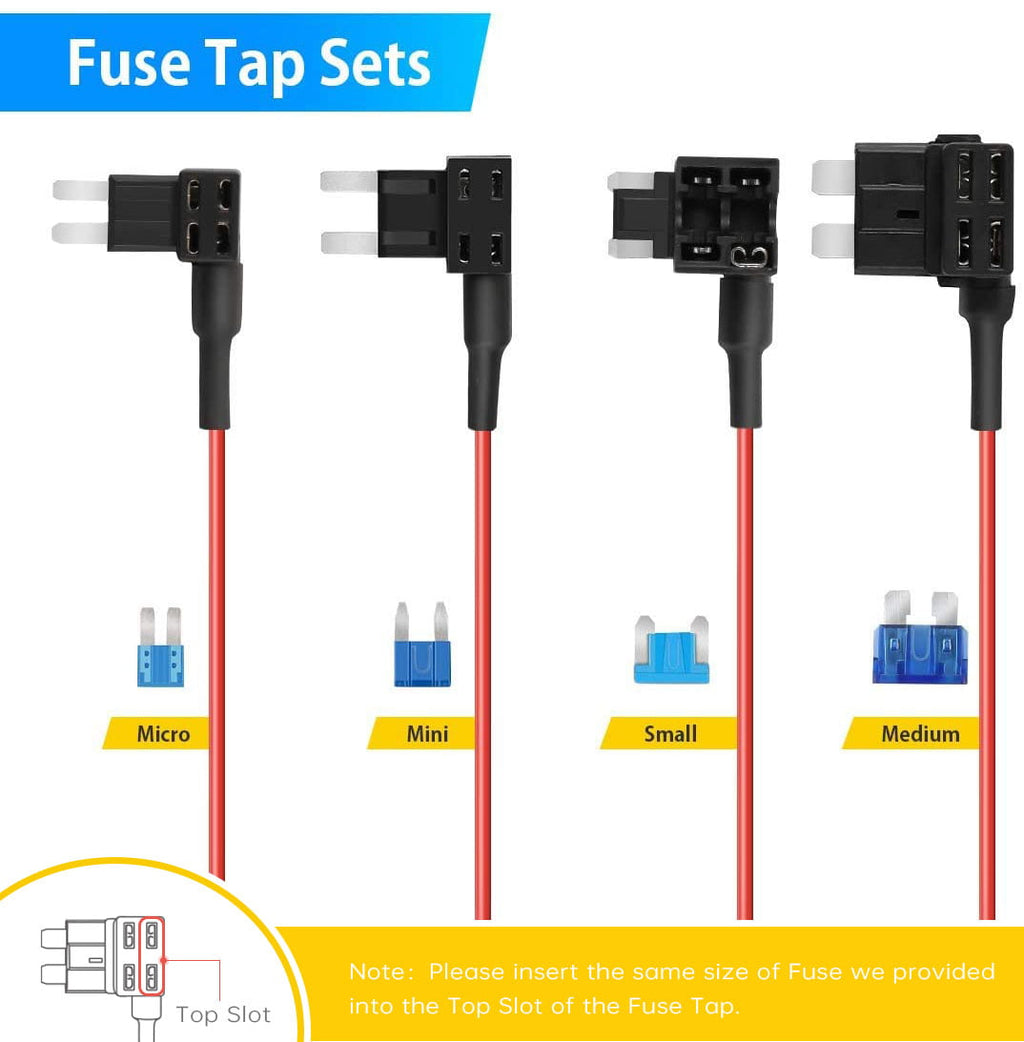 VanTop V9H Dash Cam Hardwire Kit, 11.5ft Mini USB Hard Wire Kit for Dashcam Converts 12V-24V to 5V/2.5A w/Fuse Kit with Tool