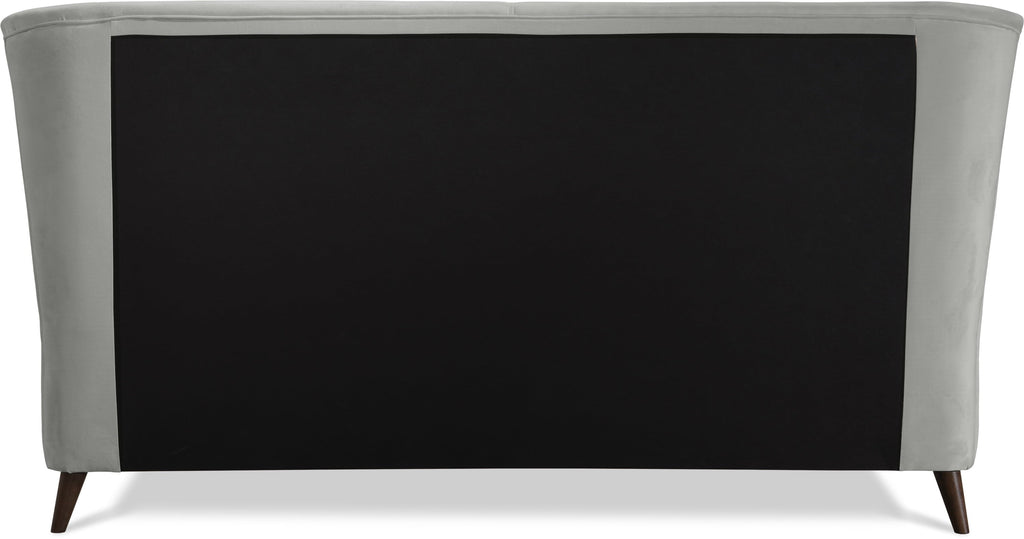 Adore Decor Adele Velvet Upholstered King Size Bed Frame with Winged Headboard, Gray