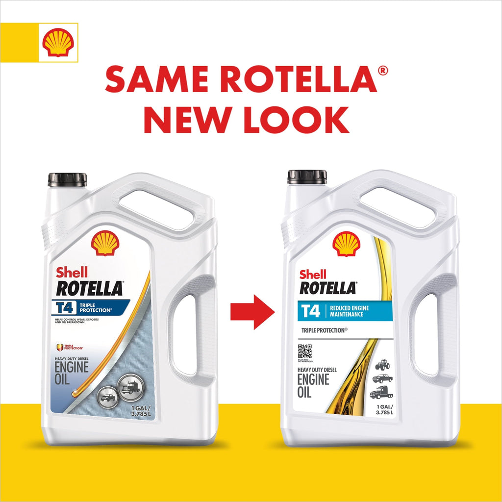 Shell Rotella T4 Triple Protection 15W-40 Diesel Motor Oil, 1 Gallon