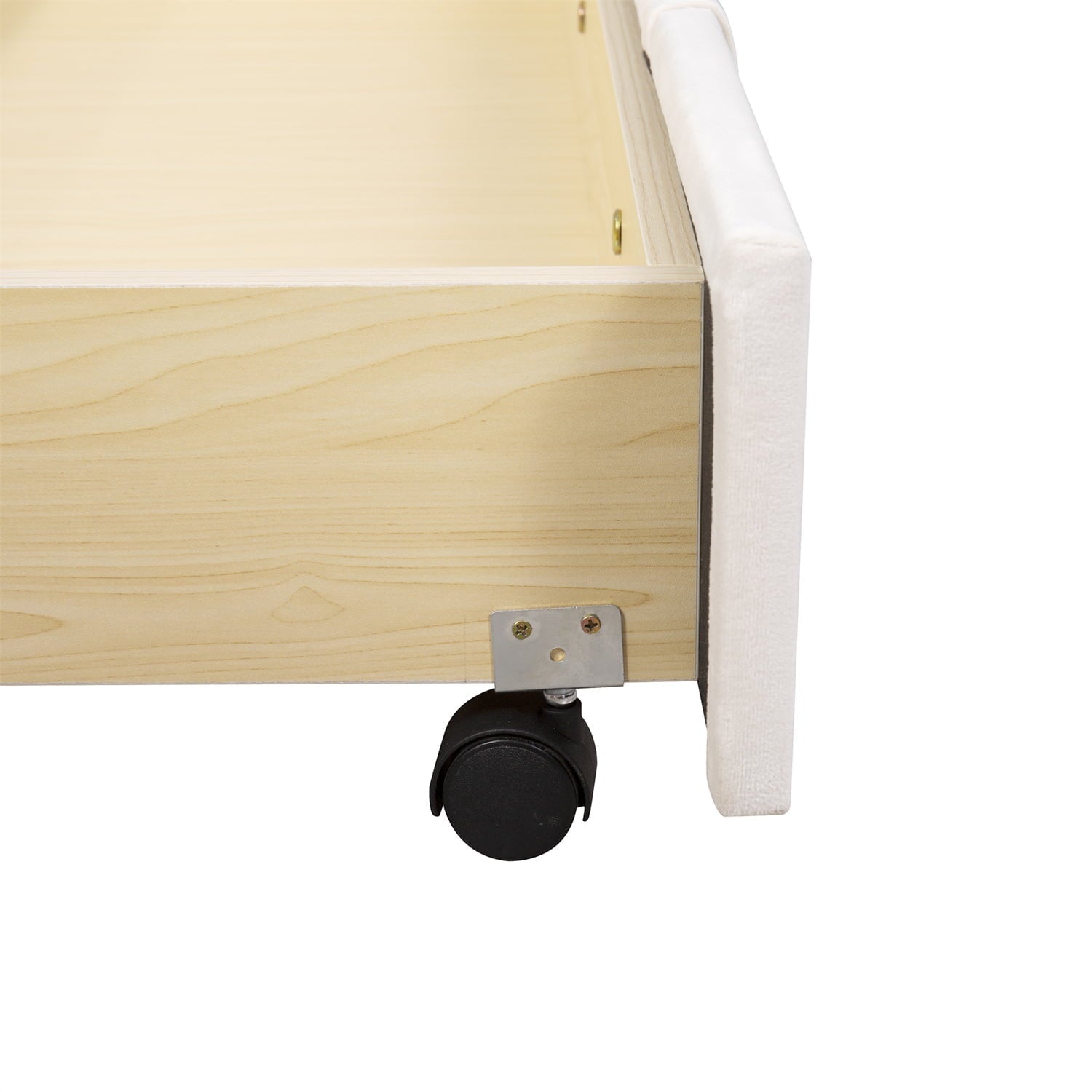 Queen Bed Frame with 1 Big Storage Drawer, Velvet Button Tufted Upholstered Platform Bed with Headboard for Teens Adults, Beige
