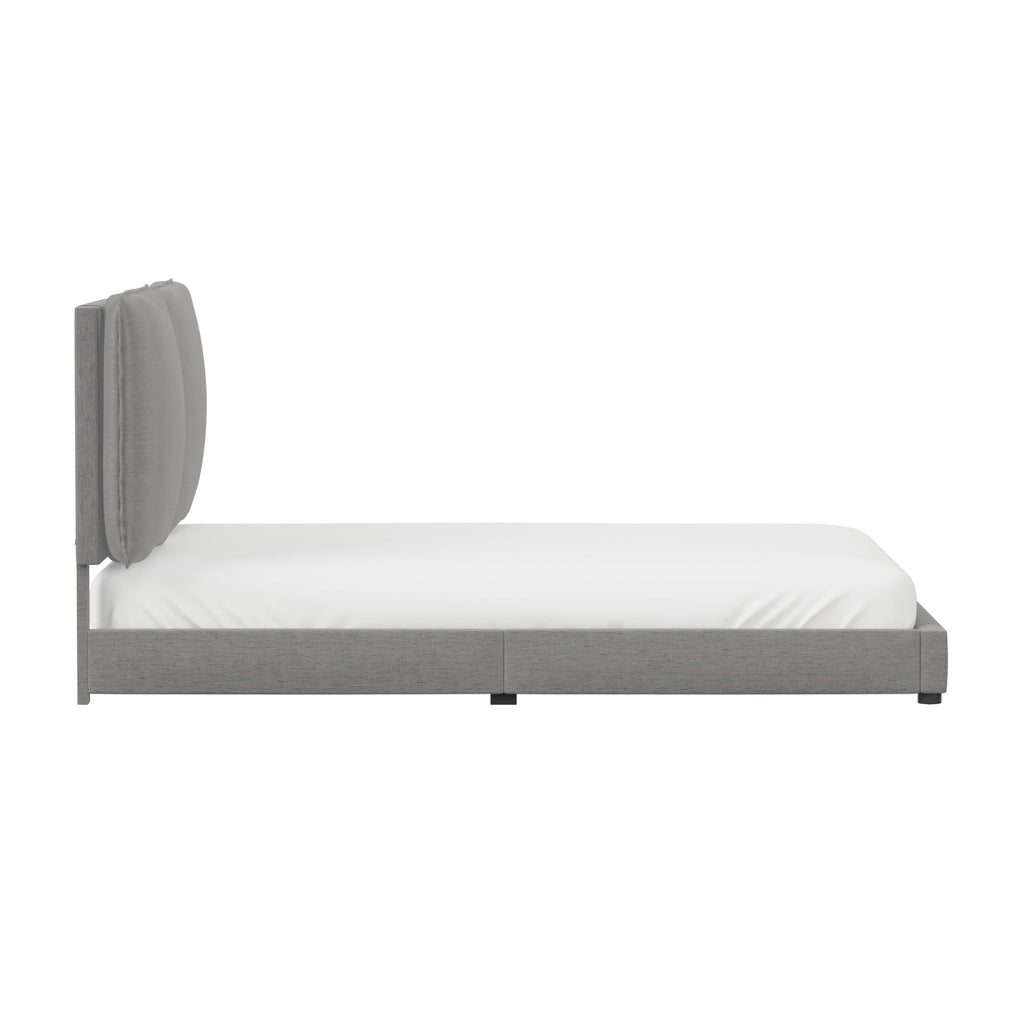 Hillsdale Arden Upholstered Pillow Queen Platform Bed, Nature Gray