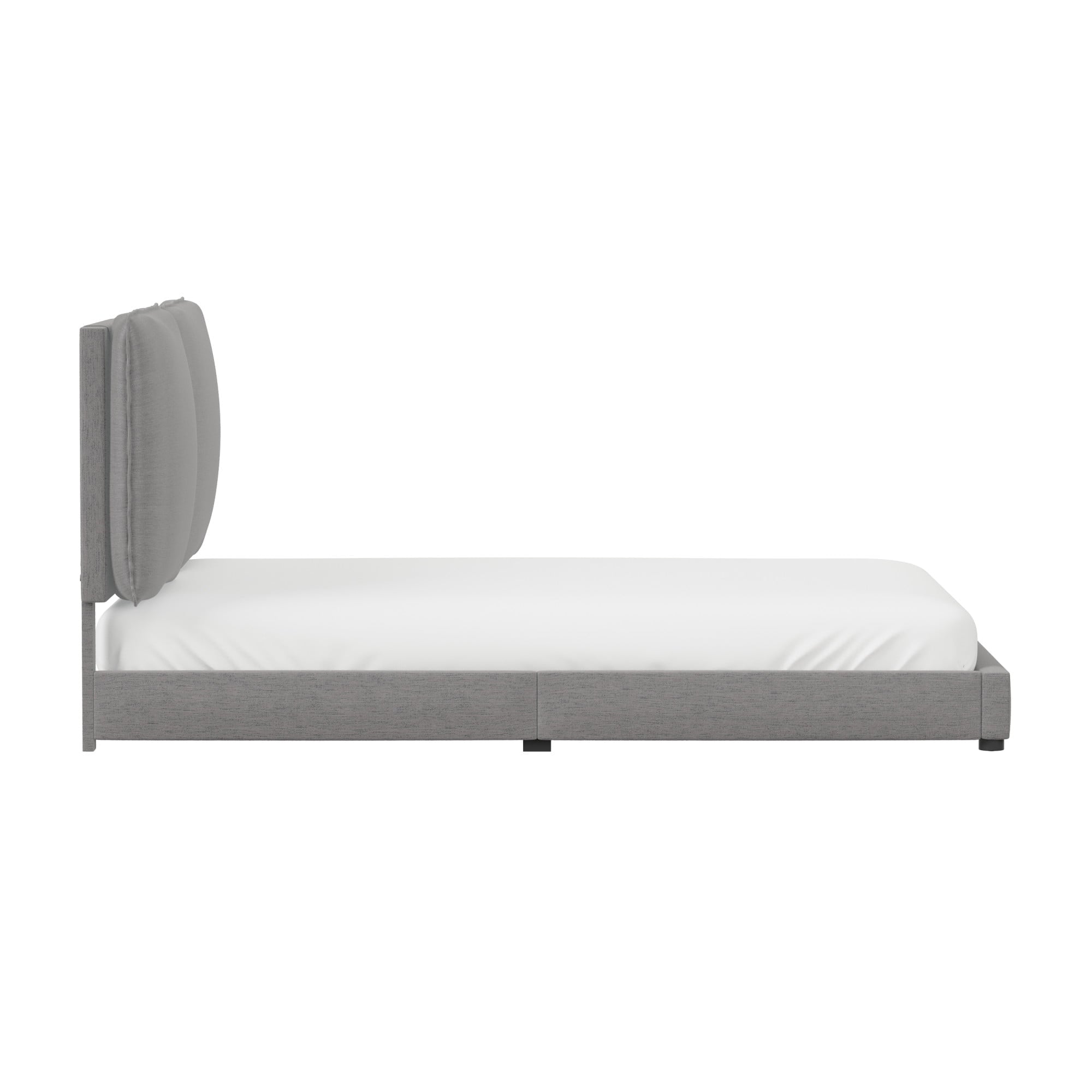 Hillsdale Arden Upholstered Pillow Queen Platform Bed, Nature Gray