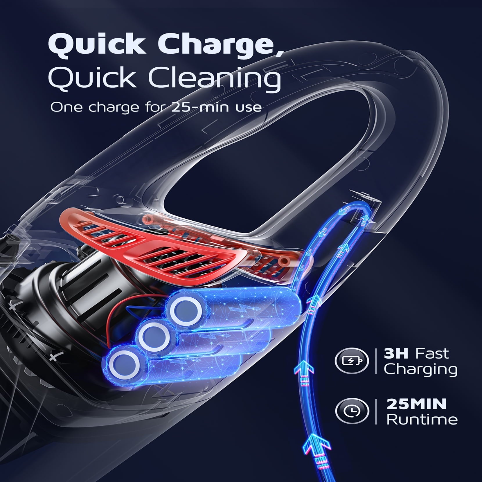 Hommak Cordless Handheld Vacuum Cleaner 6Kpa, Wet & Dry Use, Portable Rechargeable Cordless Car Vacuum 30min Runtime, Hand Vacuum Cordless with 2 HEPA Filters & LED Light for Pet Hair Car Floor Home