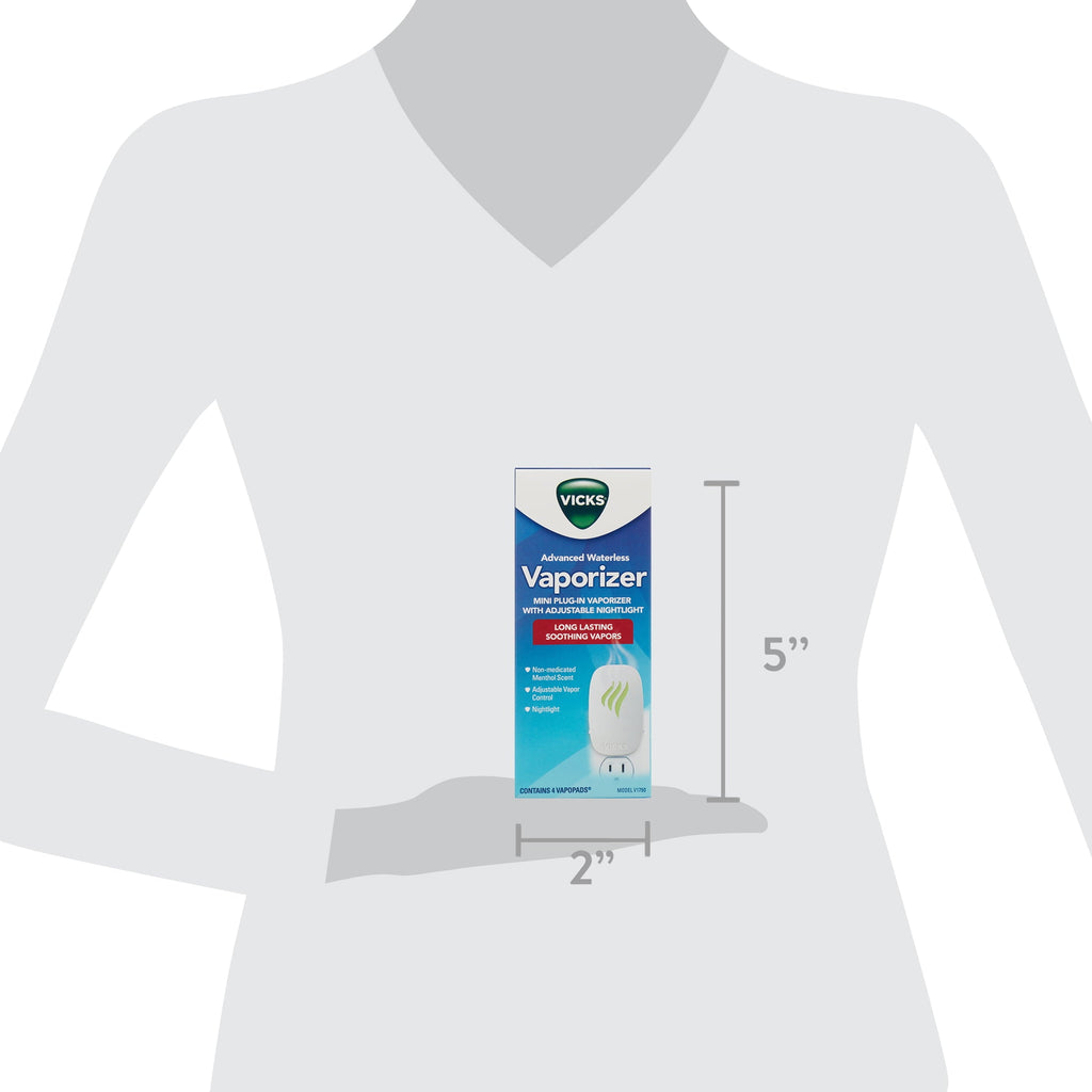 Vicks Plug-in Waterless Vaporizer with Nightlight, 100 sq ft, V1750