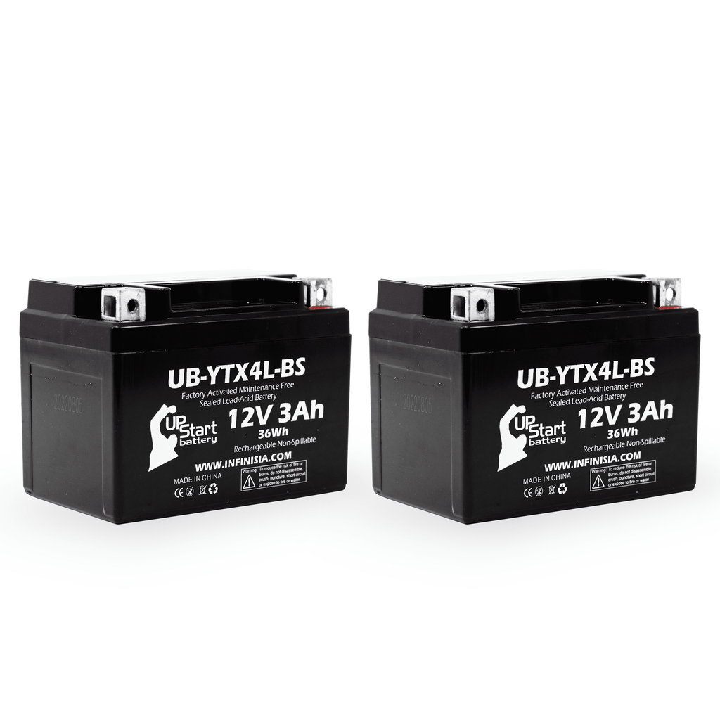 2-Pack Replacement 2011 Snapper All Walk Behind Mowers (Electric Start) CC Factory Activated, Maintenance Free, Riding Mower Battery - 12V, 3Ah, UB-YTX4L-BS