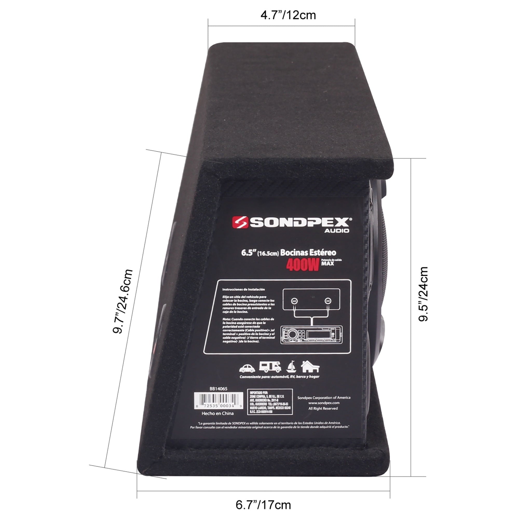 Sondpex BB14065 6.5 in. 400 watt 2-Way Speaker System