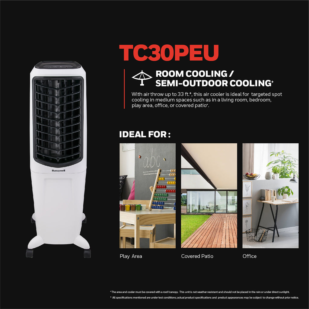 Honeywell Quiet, Low Energy, Compact Spot Fan & Humidifier, White Indoor Portable Evaporative Cooler