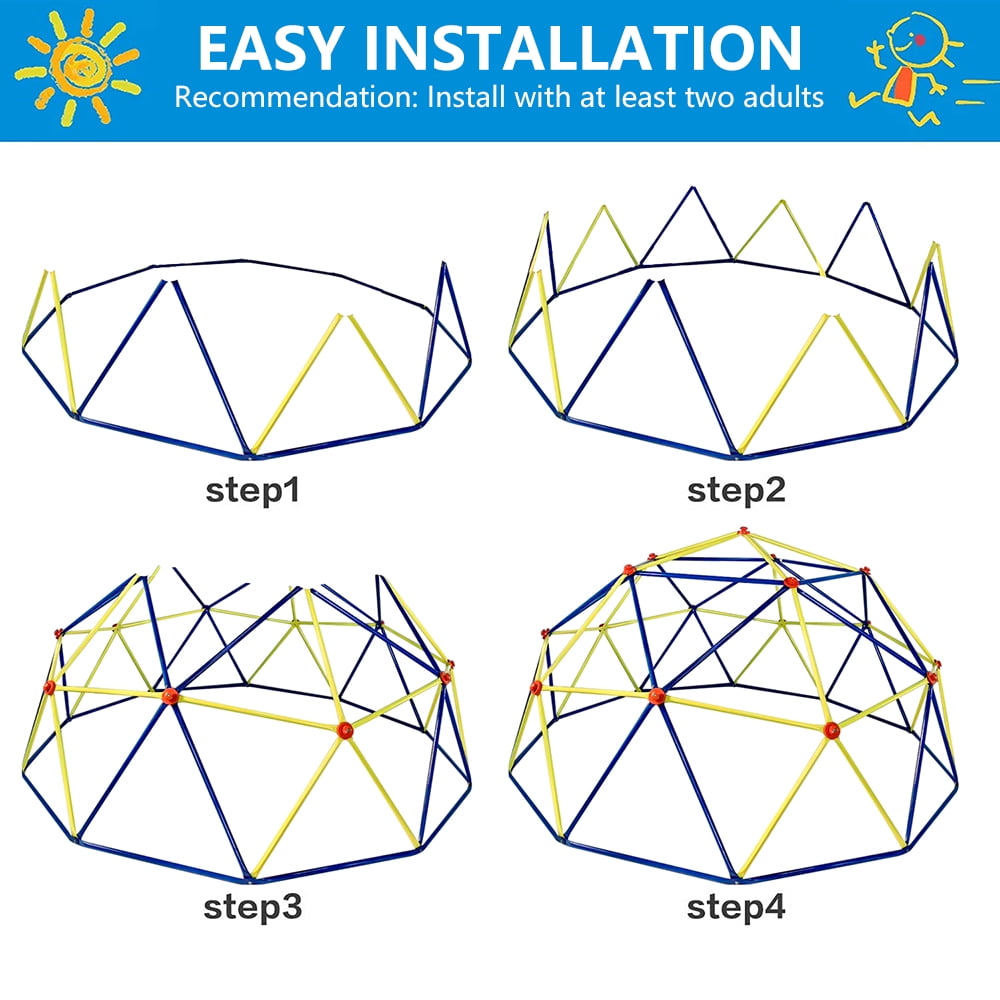SEGMART 10FT Climbing Dome, Upgraded Dome Climber for Kids 3-10, Supporting 800 lbs, Kids Outdoor Play Equipment Toddler Outside Climbing Toy