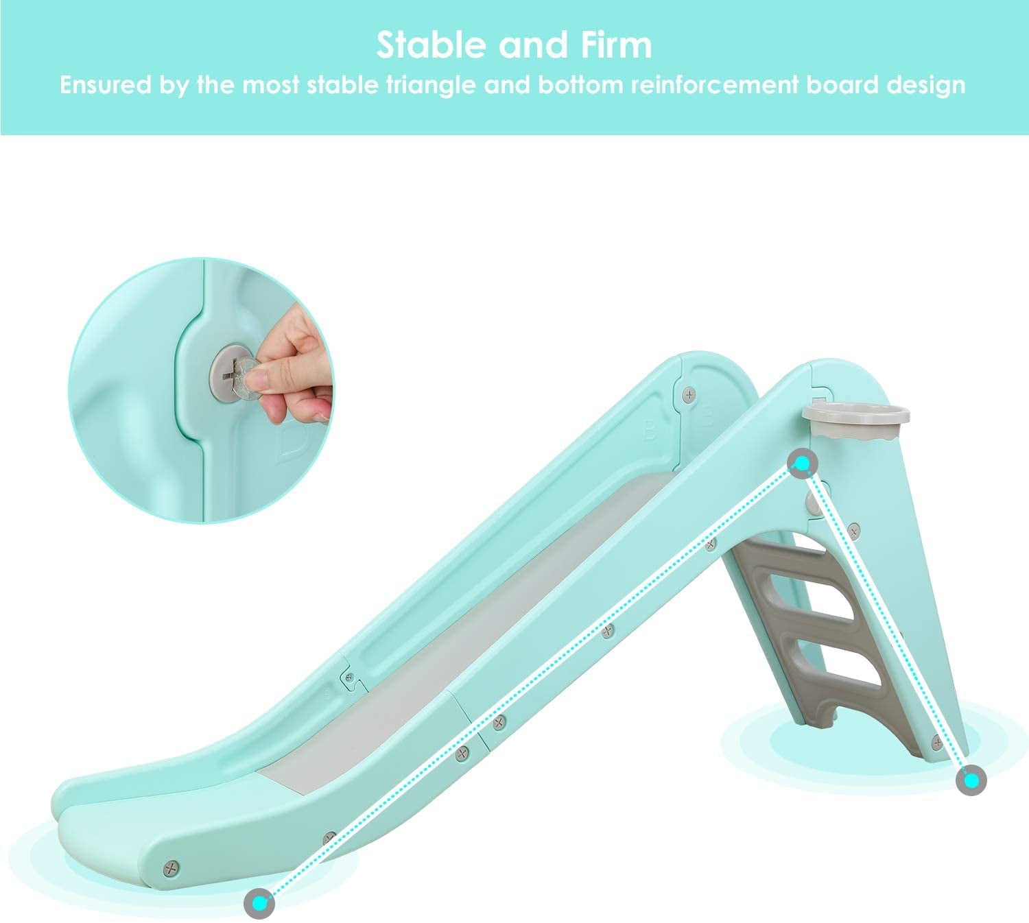 LAZY BUDDY Slide for Kids, Freestanding Toddler Slide Play Climber Set Indoor Playground Outdoor Swimming Pool Slide