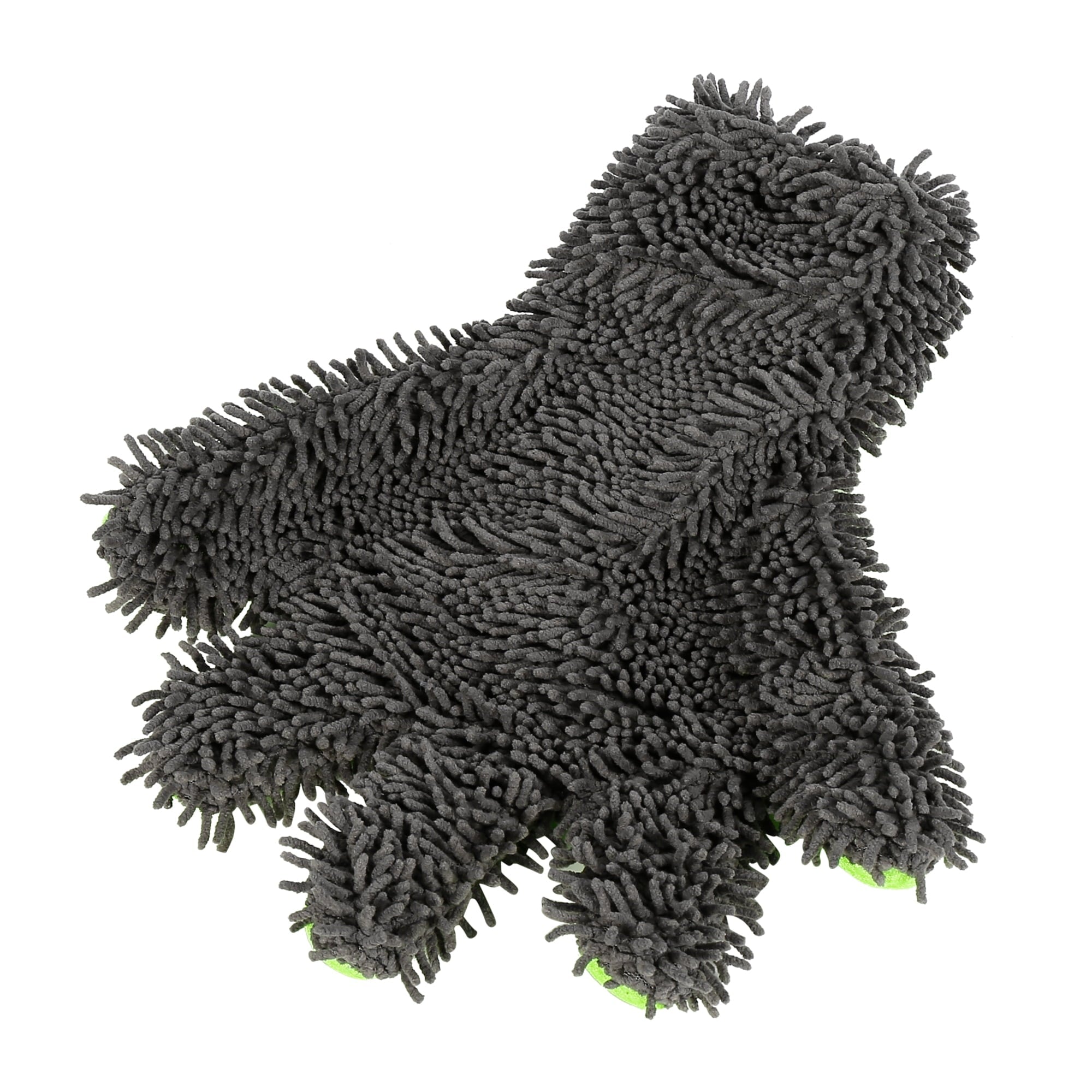 Unique Bargains Green Gray Car Wash Mitt Microfiber Five Finger Glove Double Sided Dirt Washing Tool Absorbent