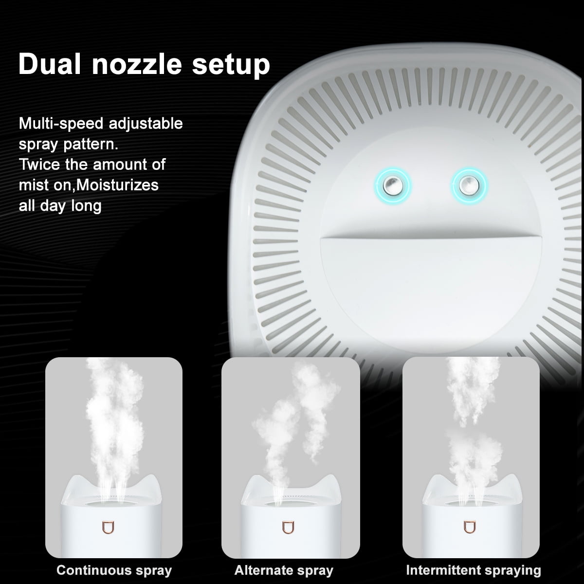 Durcord 3.3L Humidifier for Room,Ultrasonic Cold Mist Air Humidifier for Bedroom with Colorful Cat LED Light,Up to 48 hour Runtime,Pink