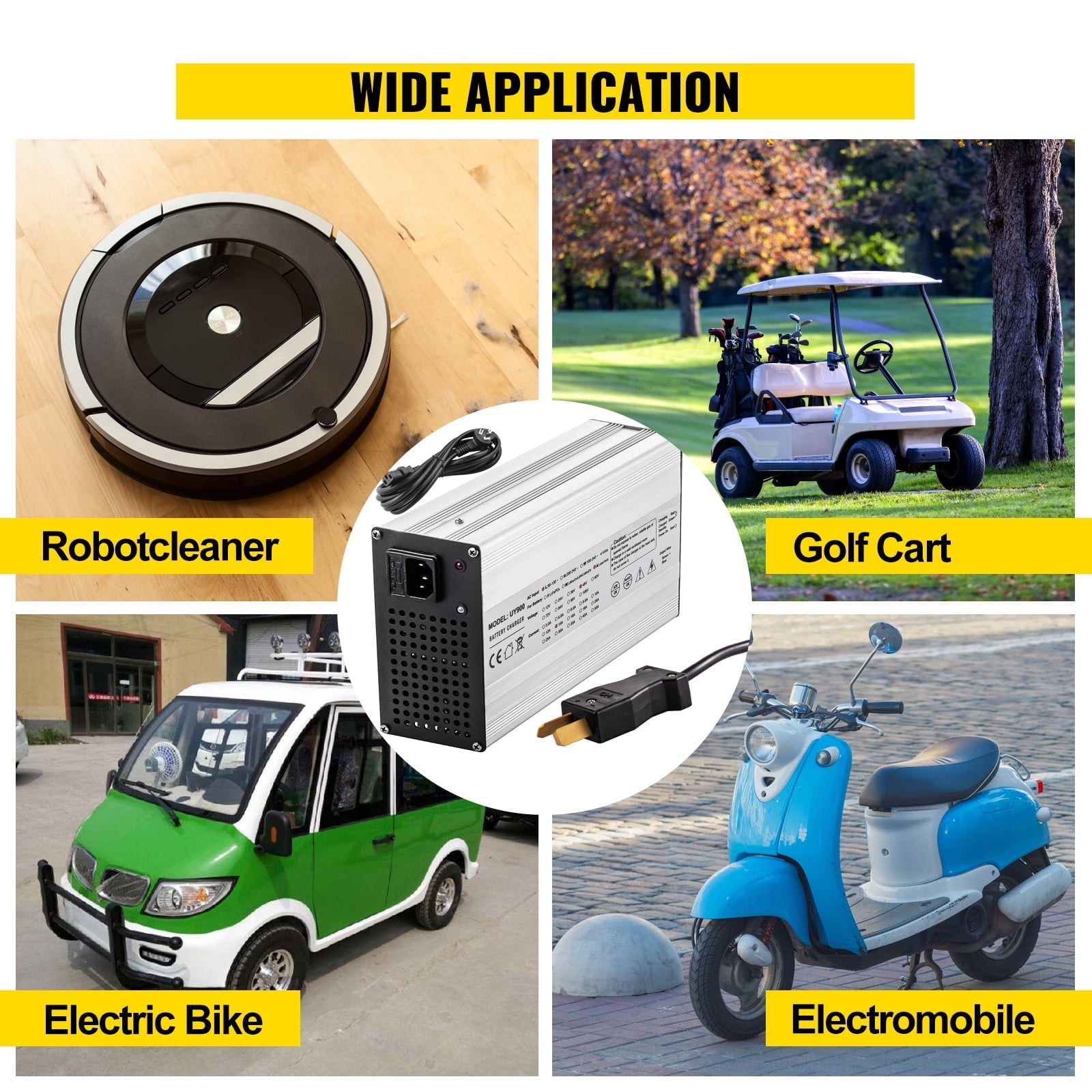 BENTISM Golf Cart Battery Charger Club Car Charger 36V 18A Splayed Plug for Ez Go
