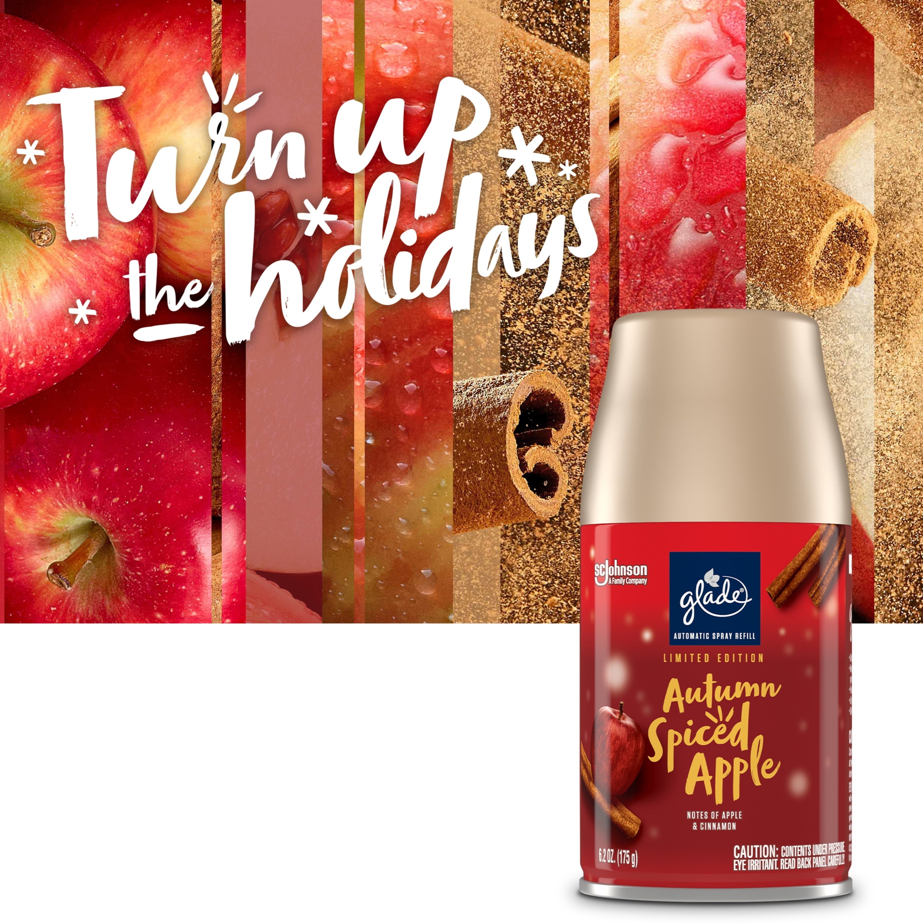 Glade Automatic Spray Refill, Air Freshener, Autumn Spiced Apple, 2 Refills, 6.2 oz Each