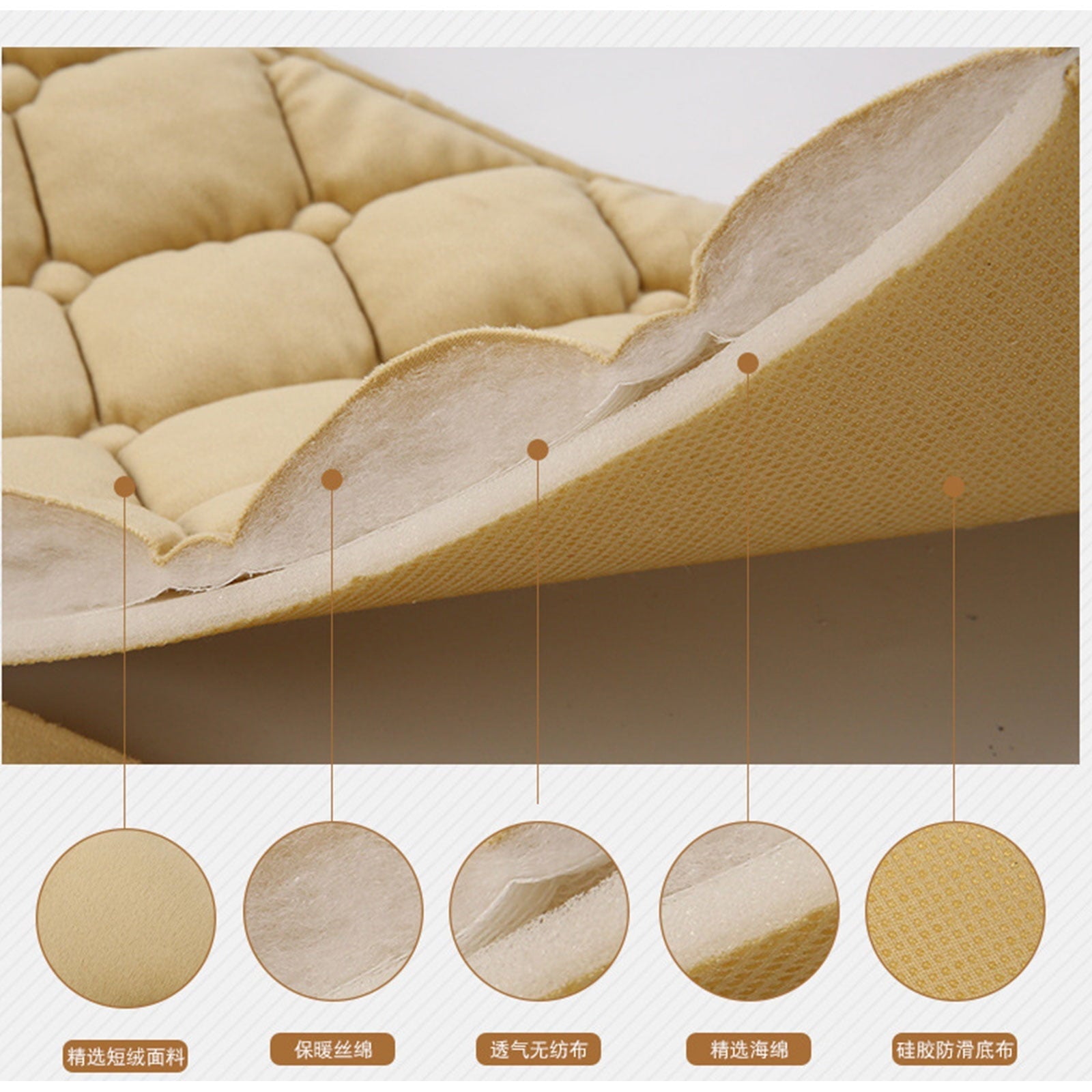 LSFYSZD Universal 3D Car Seat Breathable Plush Pad Mat For Auto Chair Cushion Four Seasons Front Rear Flax Cushion Seat Protector