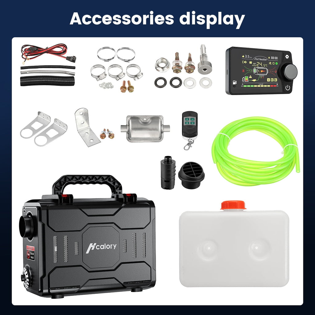 HCALORY Diesel Air Heater, 12V 8KW All-In-One Portable Handheld Toolbox with Bluetooth APP Control and LCD Monitor for Car Trucks Boat Bus RV Trailer Motor-Homes and Camper, Black