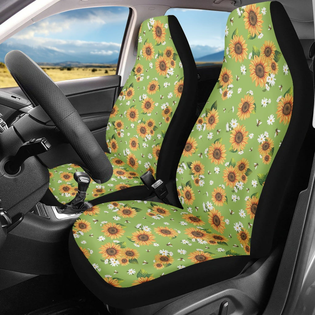 Bivenant Store 2Pcs Sunflower Styling Universal Car Seat Covers Set Waterproof Car Seat Protector Cushions Front Car Seat Covers Car Accessories Four Seasons Fit for Auto Truck Van