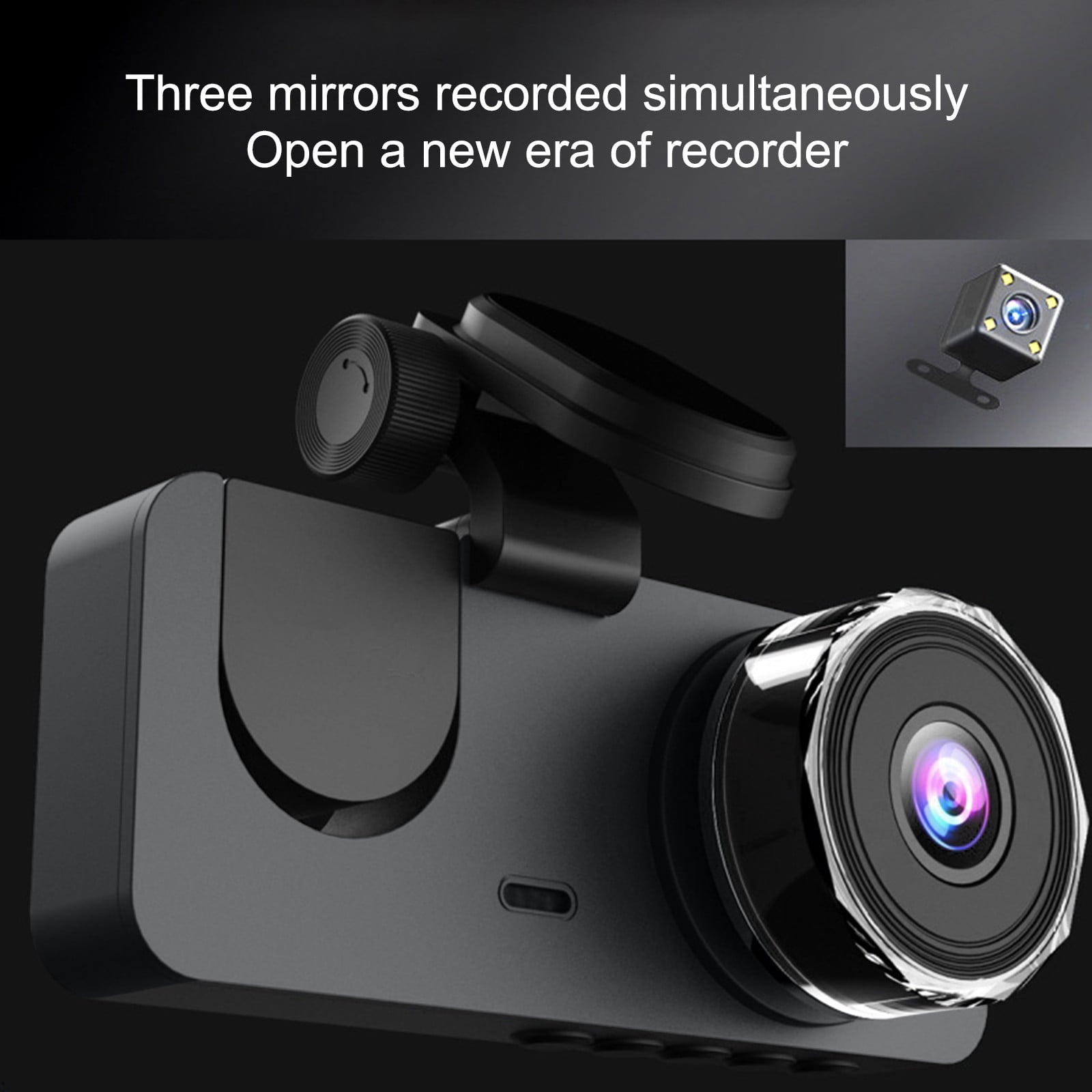 Vehicle Camera Clearance 3 Channel Dash Cam Front And Rear Inside,HD 1080P Dash Camera,170°+140° Wide Angle,IR Night Vision,Loop Recording,G-Sensor