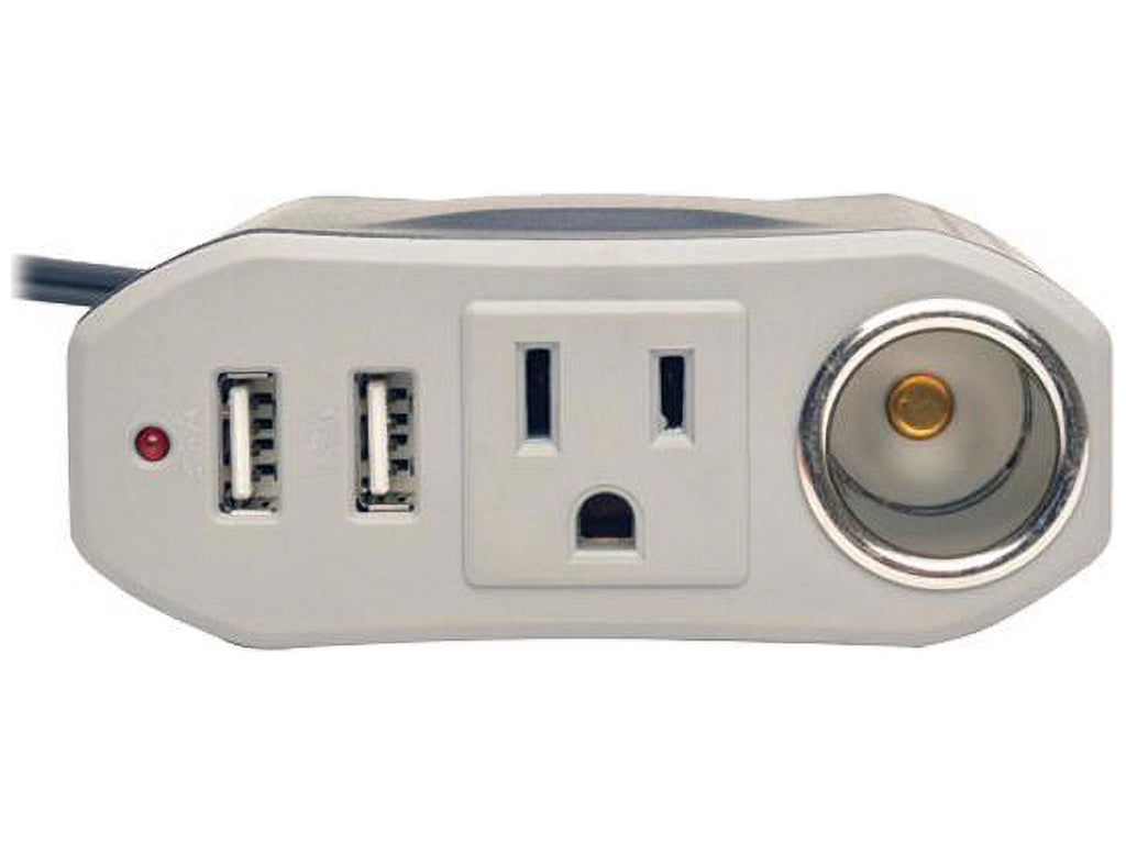 Tripp Lite 100W Car Power Inverter with Outlet, 12V CLA Receptacle & 2 USB Charging Ports (PV100USB)