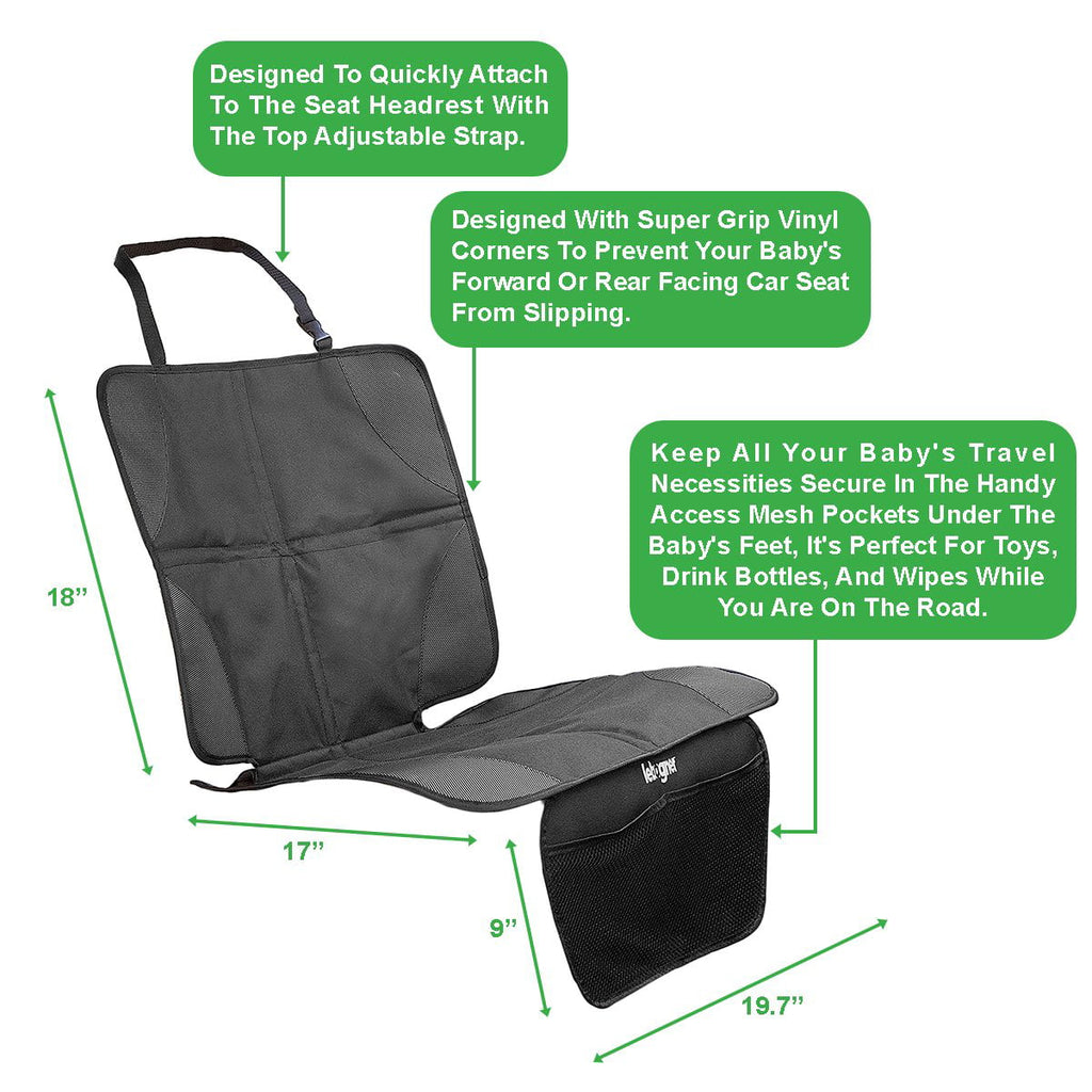 Lebogner Car Seat Protector, Luxury Mat Cover Protector To Keep Nice And Clean Under Your Baby’s Infant Car Booster Seat, Or From Your Pets, Protects Your Auto Leather And Upholstery Seats From Damage