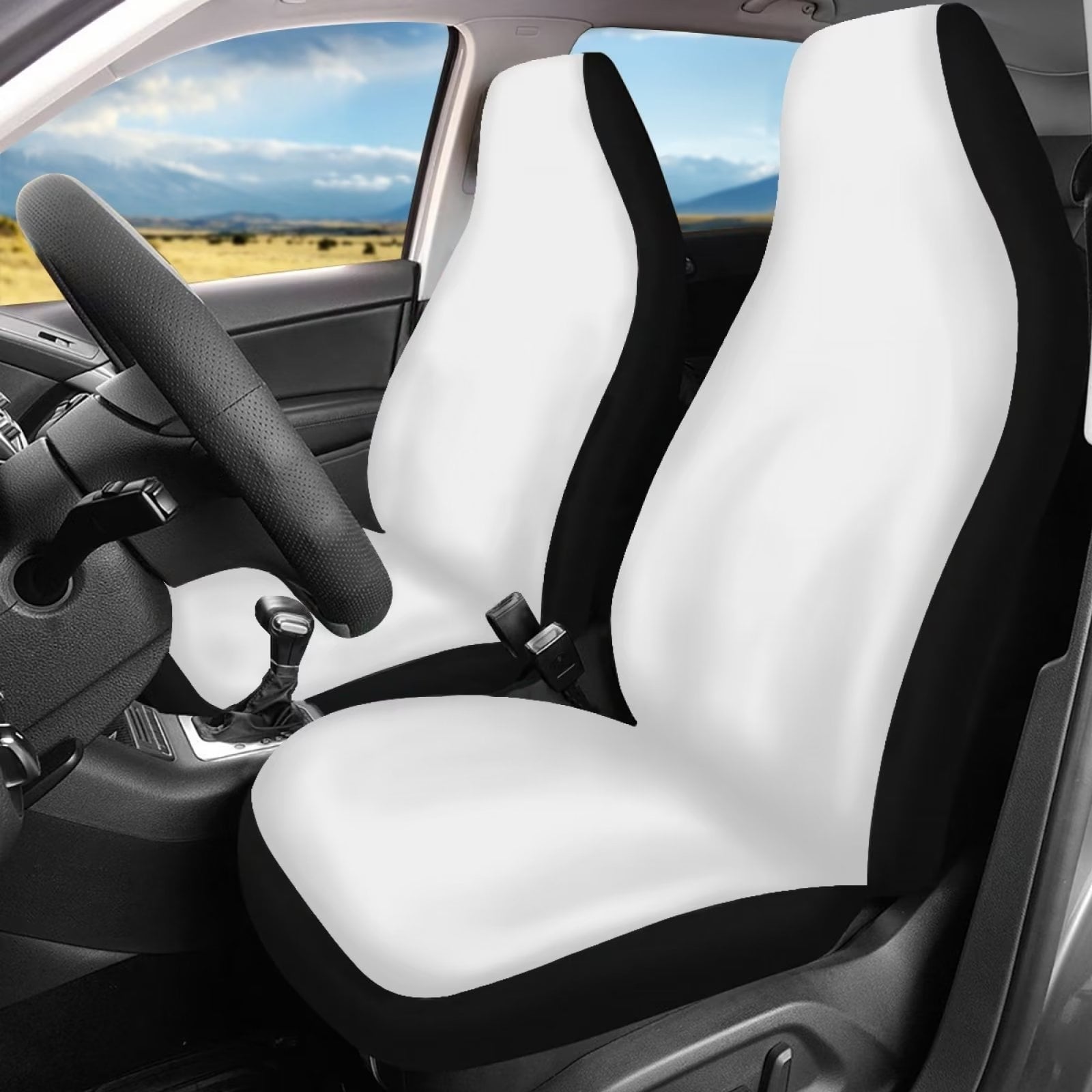 Suhoaziia Auto Accessiores Car Seat Covers Full Set of 2,Breathable Boho Mandala Flower High Back Front Seat Cover,Waterproof Saddle Blanket Seat Covers for Van Truck Vehicle