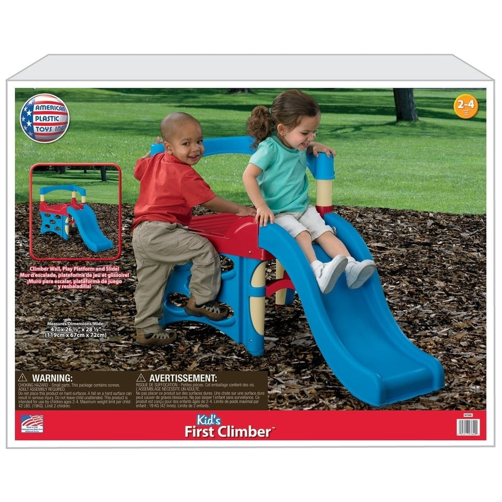 American Plastic Toys Toddler Kids Outdoor Indoor First Climber Slide Playset