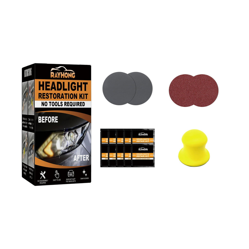 Cuhas Car Headlight Restoration Kit, Car Headlight Cleaner Wipes, Headlights Lens Restoration Cleaner DIY Polish Sanding Discs