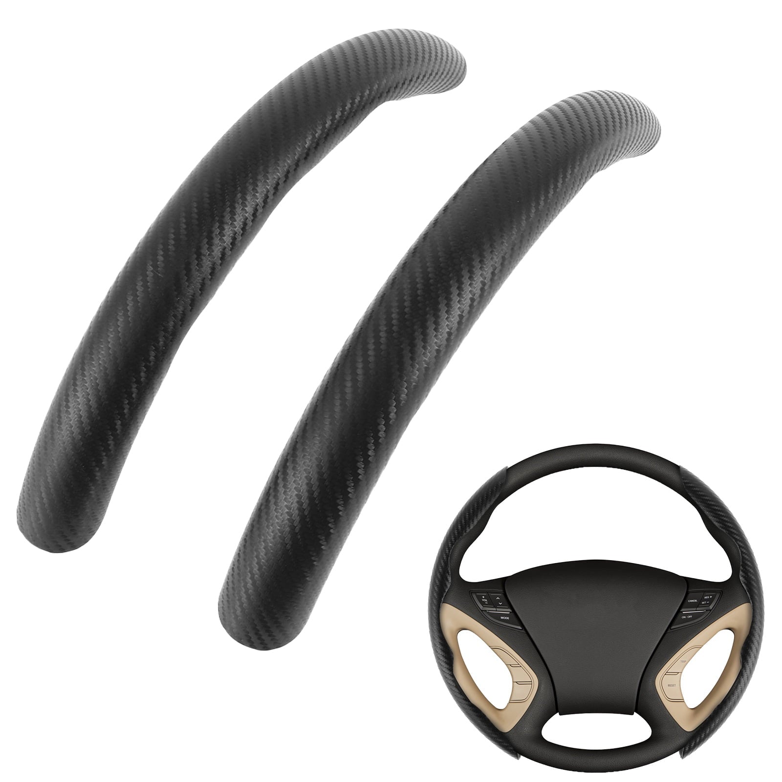 Protoiya Car Steering Wheel Cover,Carbon Fiber Textured Anti-Skid Auto Wheel Cover Protector Universal Car Accessories Reusable for 38cm Diameter Steering Wheel