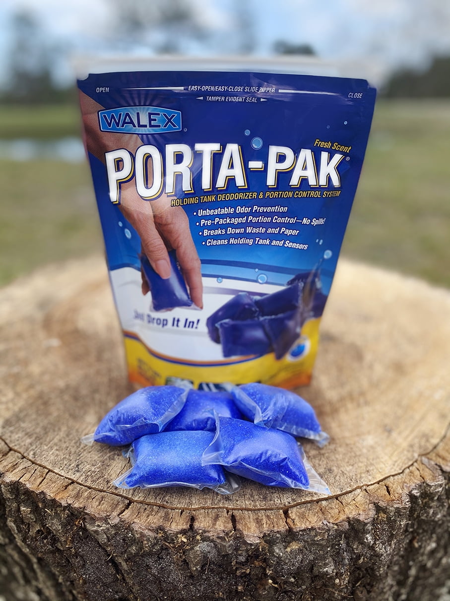 Walex Porta-Pak Holding Tank Deodorizer Drop-Ins | Fresh Scent Fragrance | Blue | 10-Pack