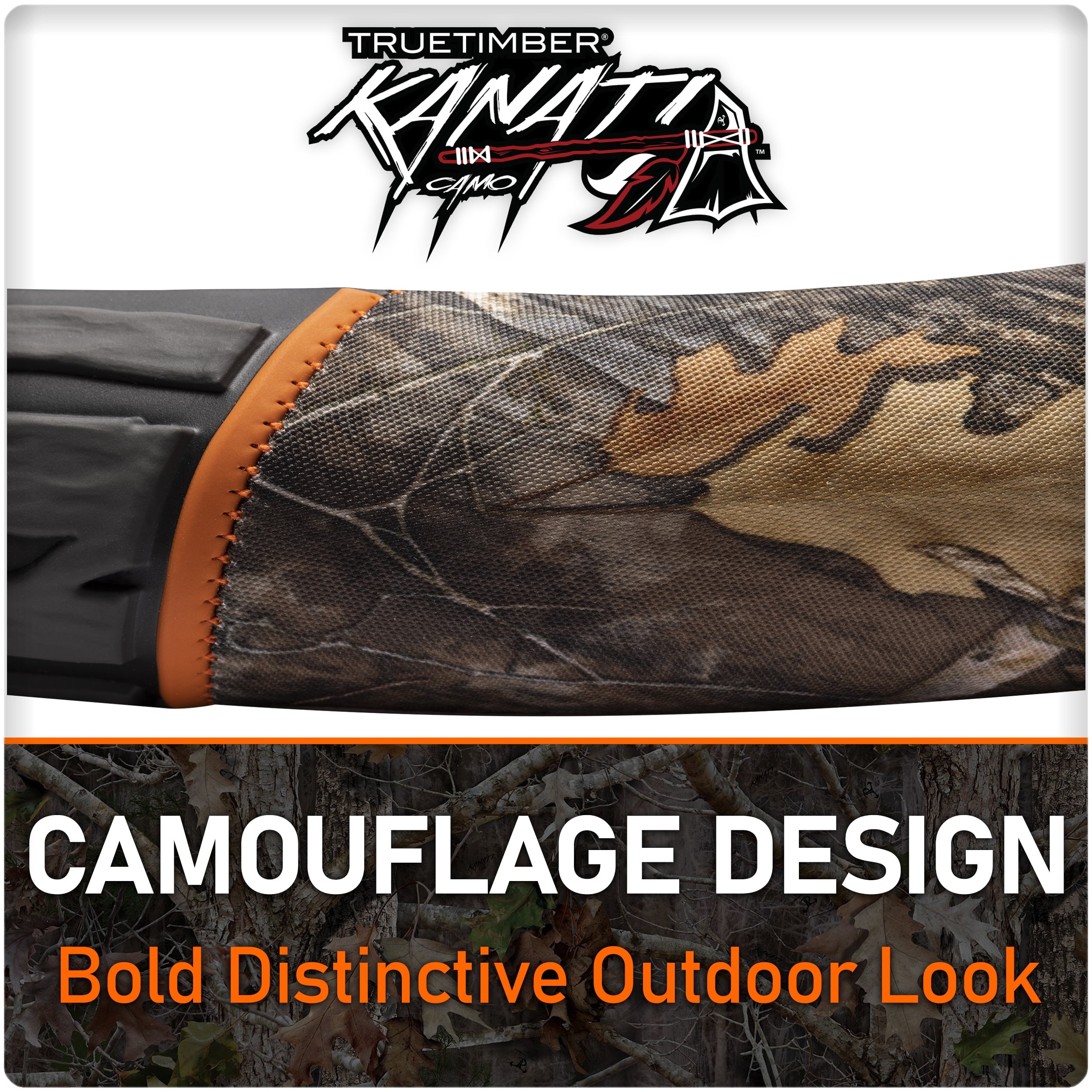 TrueTimber Steering Wheel Cover, Kanati Camo with Orange Accent