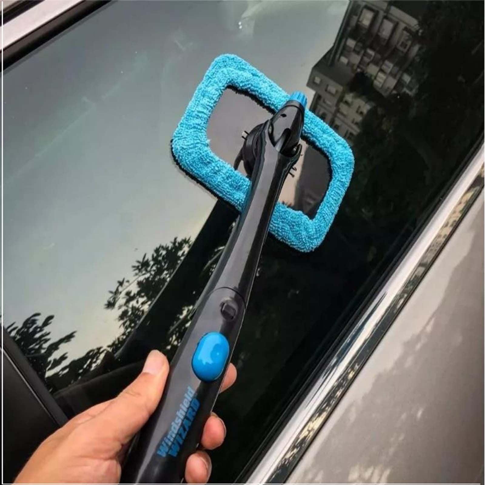 TERGAYEE Car Duster Kit,Spray Glass Windshield Cleaning Tool,Foldable Handle Reusable Microfiber Cleaning Bonnets for Interior Exterior Glass Screens Scratch Lint Free