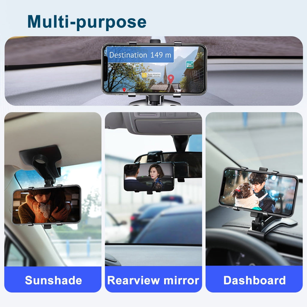 Car Phone Holder Mount, EEEkit Dashboard Phone Car Mount, 360 Degree Rotation Dashboard Cell Phone Holder, Cell Phone Car Clip Mount Stand Fit for iPhone, Galaxy Smartphones