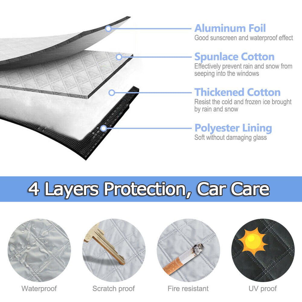 IC ICLOVER Magnetic Car Windshield Snow Cover Thicken Sun Shade Frost Guard Winter Windshield Snow Ice Cover Car Windshield Protector for Car Trucks Vans and SUVs Stop Scraping Cute