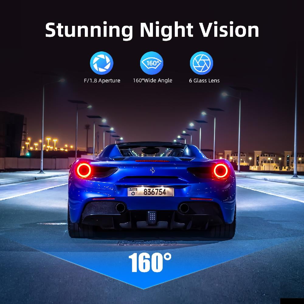 Ecomoment Dash Cam Front 2.5K Car Camera, 2560x1440P Dash Camera for Cars, Mini Dashcams with 32G SD Card, WiFi APP Control, Night Vision, 24H Parking Mode, Loop Recording, G-Sensor,WDR, Uber