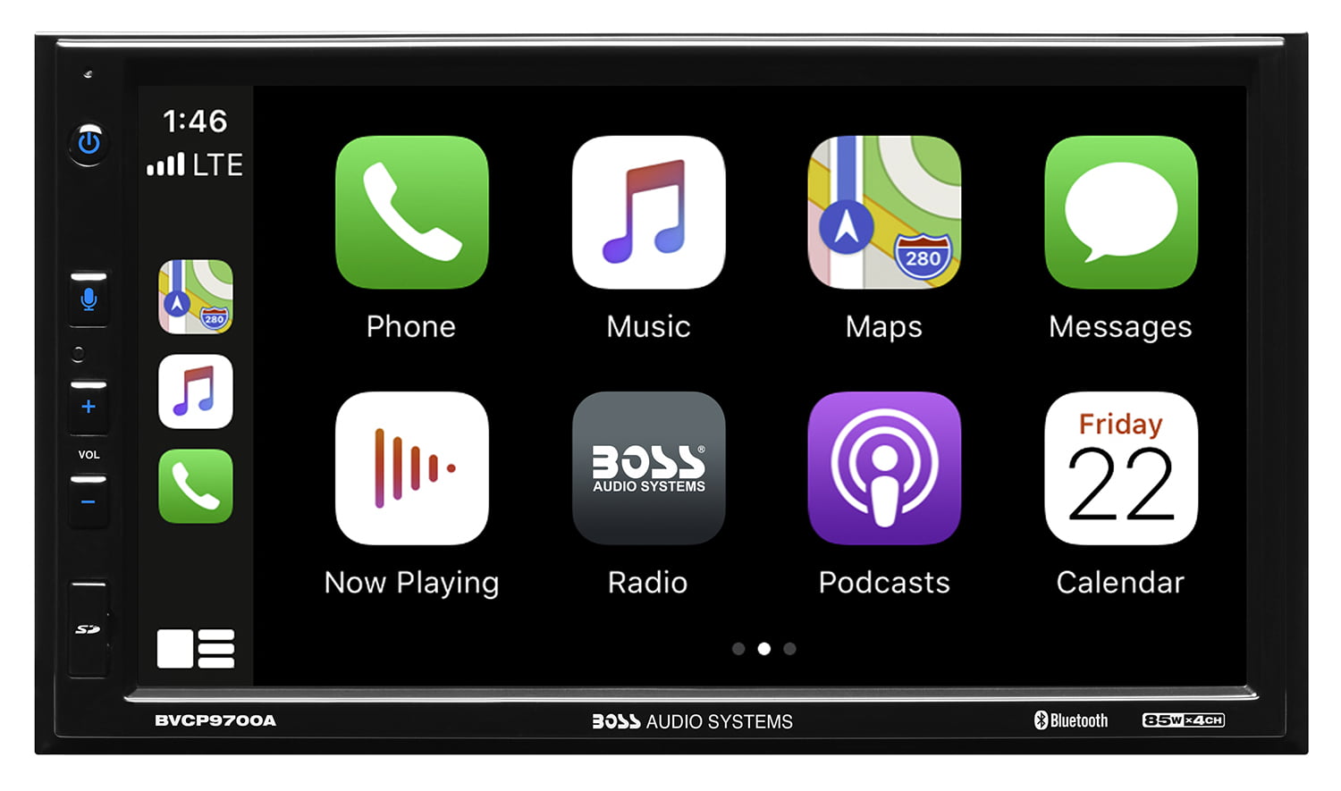 Restored Premium BOSS Audio Systems BVCP9700A Car Audio Stereo System Apple CarPlay, Android Auto, 7 inch Double Din, Touchscreen, Bluetooth Audio and Calling Head Unit, Radio Receiver (Refurbished)