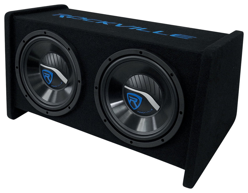 Rockville RV1010P Dual 10" 1000w Car Audio Subwoofers in Vented Sub Enclosure Box