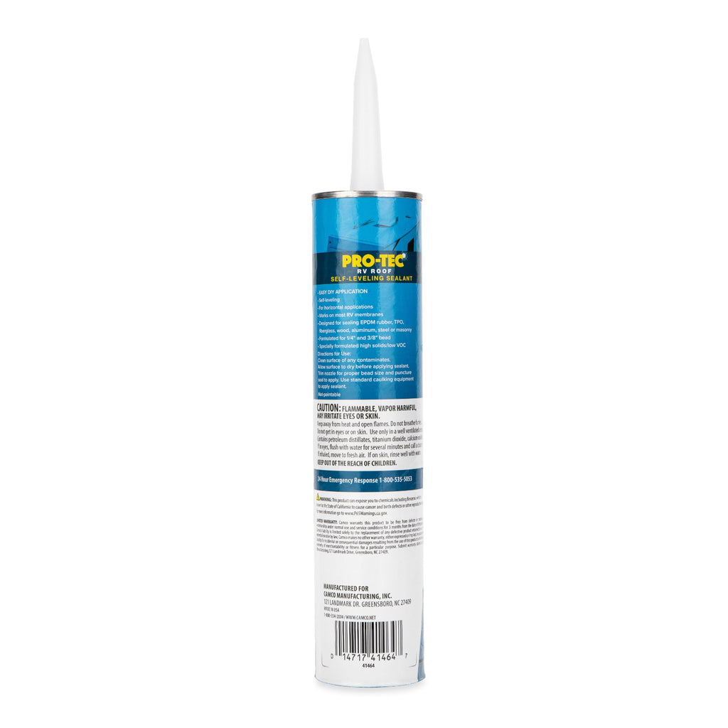 Camco Self-Leveling Camper/RV Roof Sealant | Made for EPDM Rubber, TPO, Fiberglass, and More | 10.1 Fl Oz, White (41464)