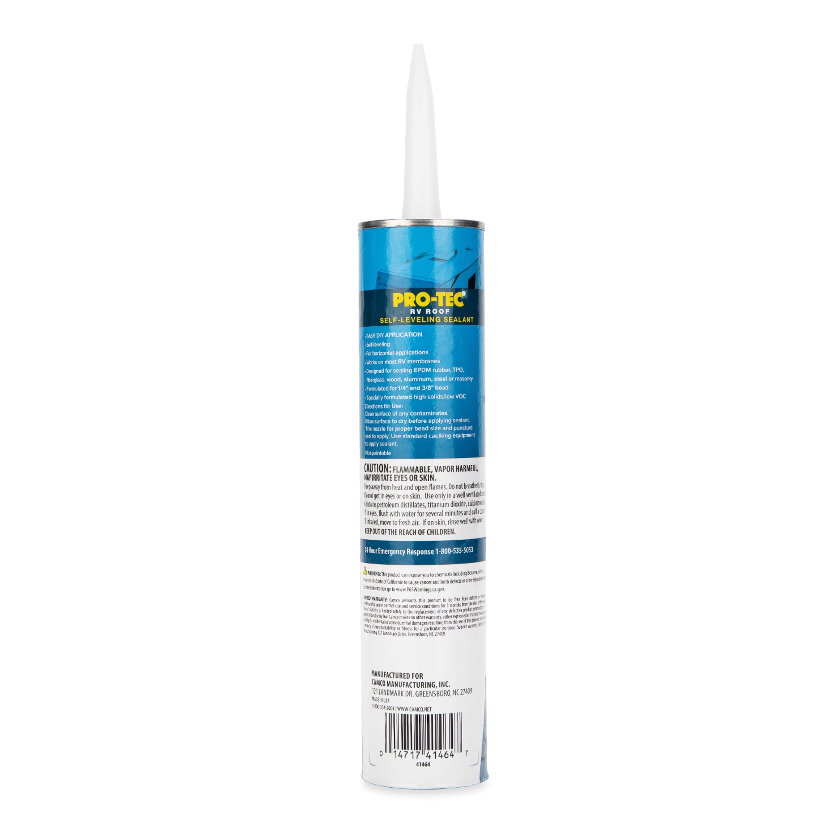 Camco Self-Leveling Camper/RV Roof Sealant | Made for EPDM Rubber, TPO, Fiberglass, and More | 10.1 Fl Oz, White (41464)