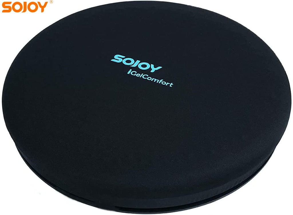 Sojoy Gel Swivel Car Seat Cushion Memory Foam Cooling  Cushion 360 Degree Rotating Chair Cushion For Car Home(15*15*2.5)