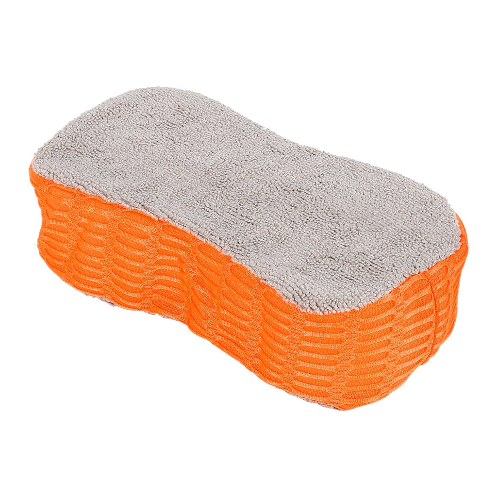 Unique Bargains 2 Pcs Orange Gray Car Wash Sponge Cleaning Double Sided Dirt Washing Tool  Absorbent
