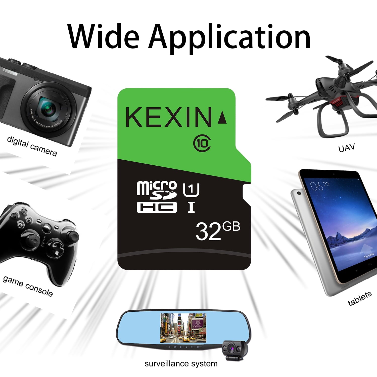 KEXIN Micro SD Card 32GB Memory Card with Adapter Class 10 UHS-I for Phone/Tablet/Camera/Drone/Dash cam/Nintendo Switch，3 Pack