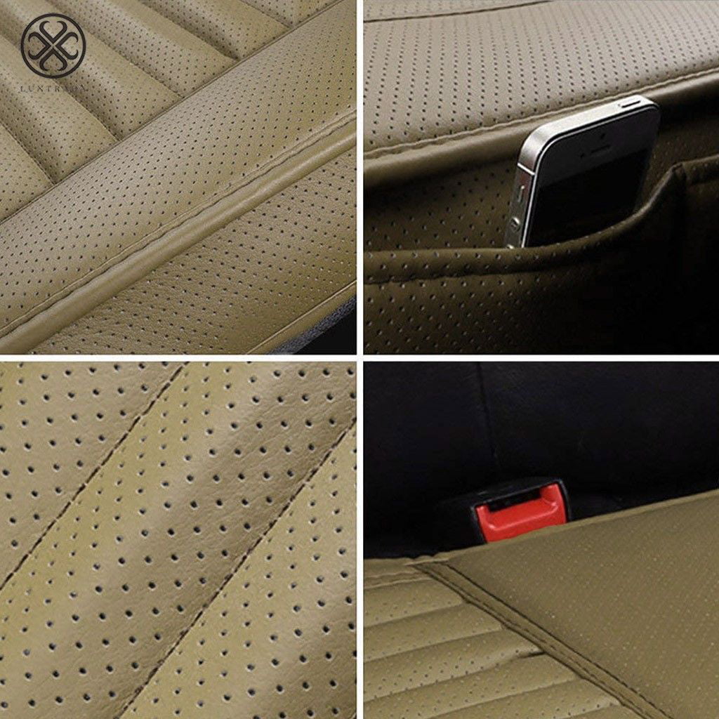 Luxtrada Breathable Car Interior Seat Cushion Seat Cover with PU Leather Pad Mat for Auto Supplies Office Chair (Black) 1 Piece