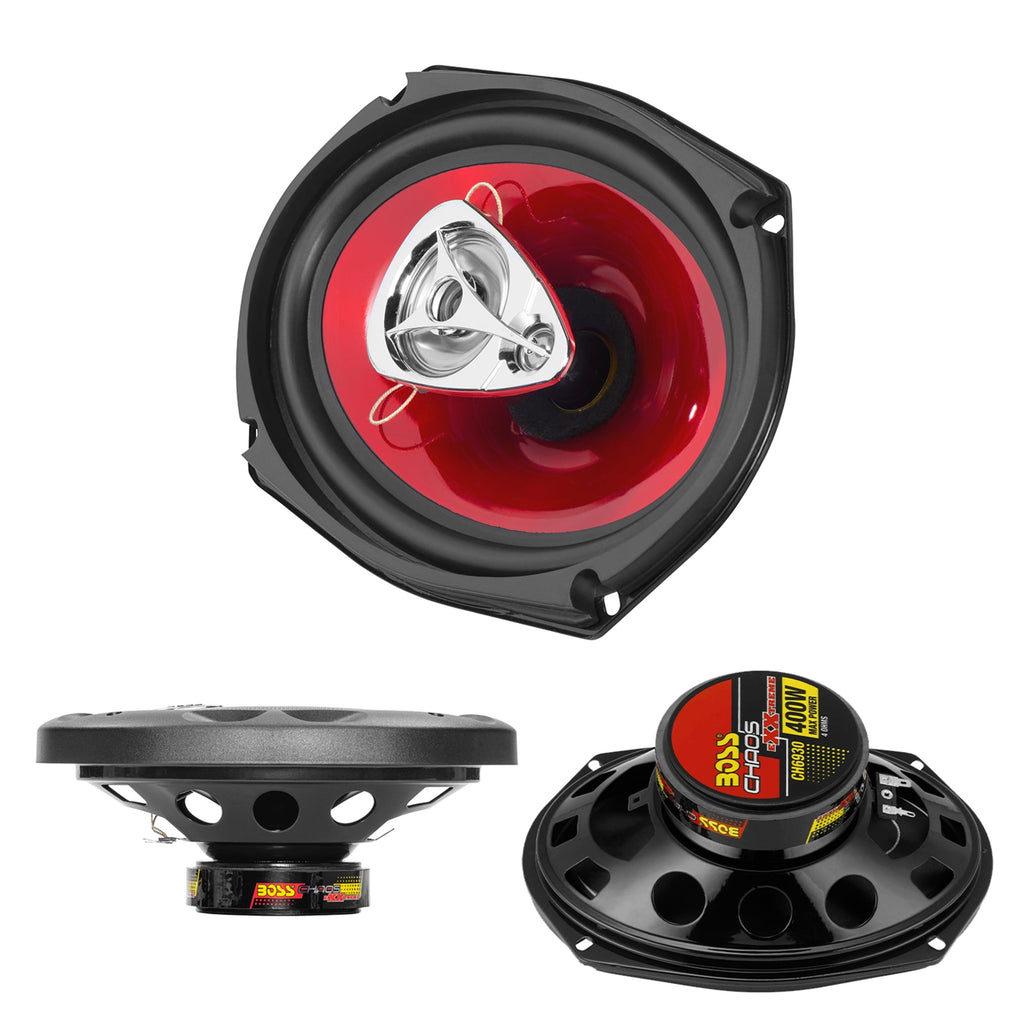 BOSS Audio Systems CH6930 Chaos Series 6 x 9 inch Car Stereo Door Speakers - 400 Watts Max, 3 Way, Full Range Audio, Tweeters, Coaxial, Sold in Pairs